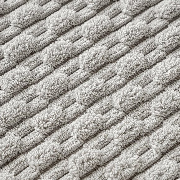 Pompom Grey Stripe Texture Corduroy Farmhouse Cute Luxury Soft Pillow Cover Set - Picture 5 of 7